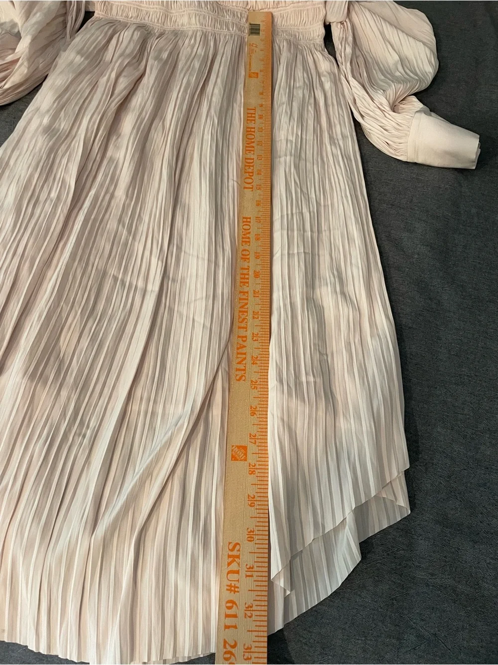 Joie Blush Solid Pleated Smocked Long-Sleeve Midi Dress - Picture 11 of 12
